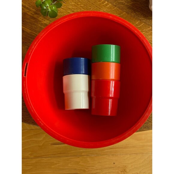 VTG MCM INGRID CHICAGO Party Ball Picnic Camping Set Retro Red Service For 6 - Picture 3 of 16